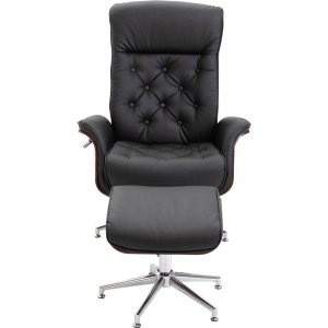 Milos Lenestol Med Fotskammel Recliner Svart PU 5695 NOK