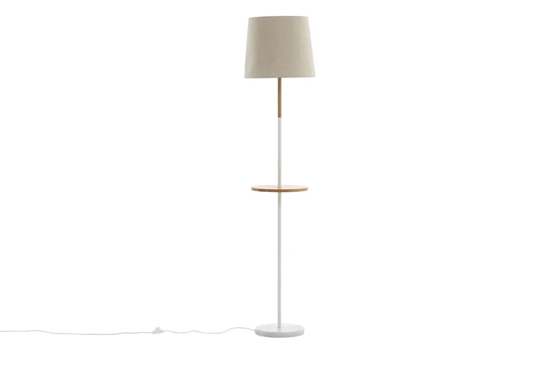 Hattman Golvlampa, Linne/Marmor/Beige/Brun/Vit