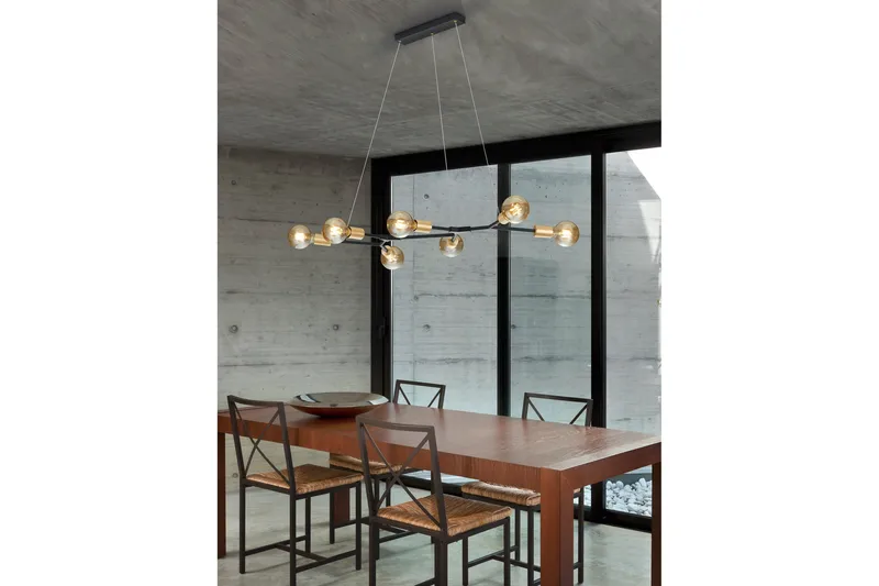 Cross Taklampa 7L E27 mattsvart/ guld - Matt svart/Guld - Products - Belysning - Lampor & belysning inomhus - Taklampa & takbelysning - Kökslampa & taklampa kök