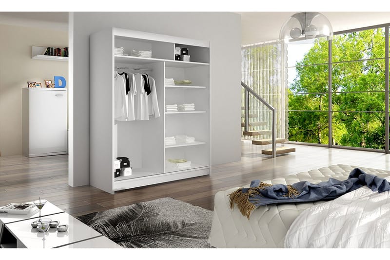 Camino Garderob 150x58x200 cm LED-belysning - Brun - Products - Förvaring - Garderober & garderobssystem