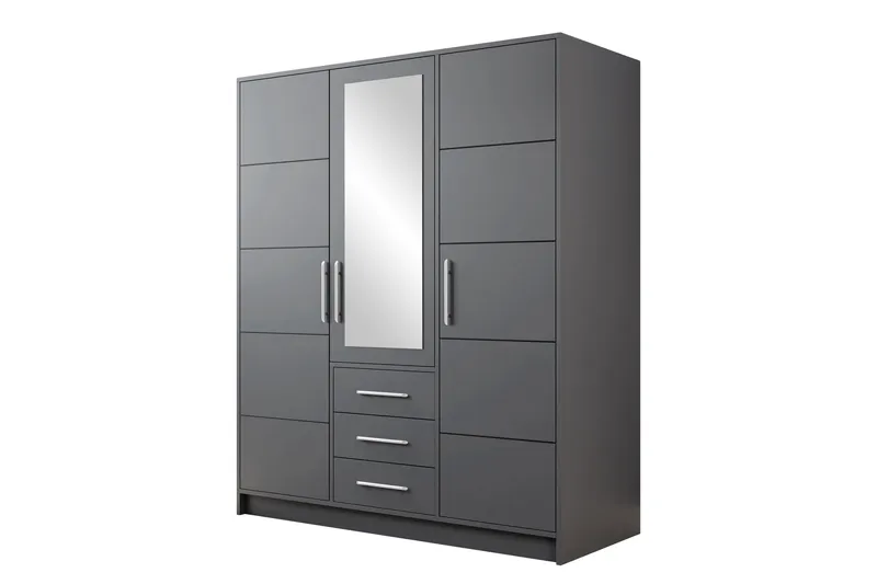 Chavez Garderob med Spegel 147x200 cm, Grå