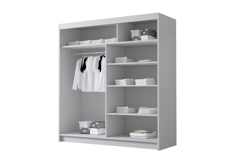 Chavez Garderob med Spegel 180x215 cm - Beige - Products - Förvaring - Garderober & garderobssystem