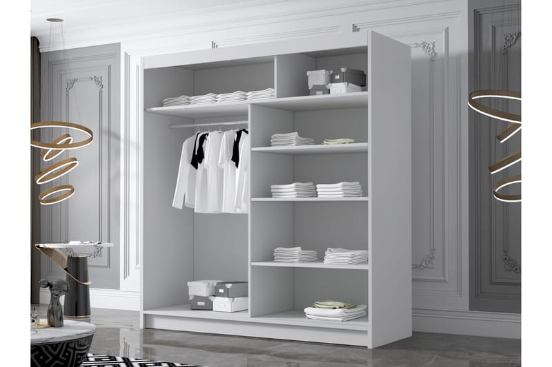 Chavez Garderob med Spegel 180x215 cm - Beige - Products - Förvaring - Garderober & garderobssystem
