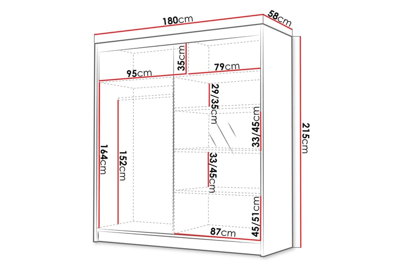 Chavez Garderob med Spegel 180x215 cm - Beige - Products - Förvaring - Garderober & garderobssystem
