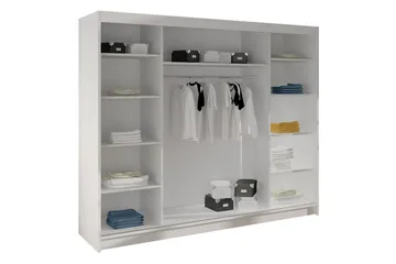 Cyria Garderob med Spegel 200x215 cm - Beige/Vit - Products - Förvaring - Garderober & garderobssystem