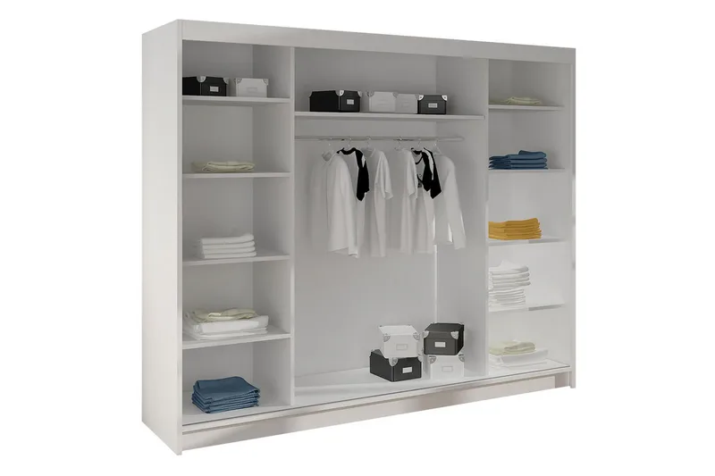 Cyria Garderob med Spegel 200x215 cm - Beige/Vit - Products - Förvaring - Garderober & garderobssystem