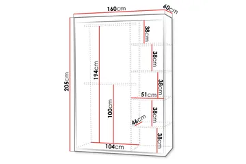 Duets Garderob med Spegel 160x205 cm - Beige - Products - Förvaring - Garderober & garderobssystem