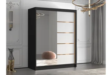 Emet Garderob med Spegel 150x200 cm - Svart - Products - Förvaring - Garderober & garderobssystem