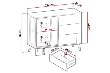 Akinari Byrå 103 cm - Brun/Beige - Products - Förvaring - Förvaringsmöbler - Byrå