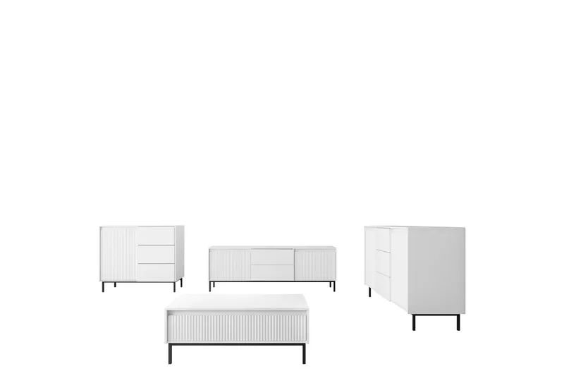 Bjurholm Möbelset För Vardagsrum, Vit