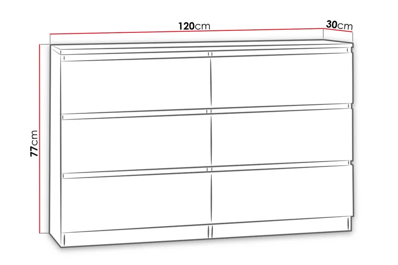 Malwa Byrå med Lådor 30 cm djup - Vit - Products - Förvaring - Förvaringsmöbler - Byrå - Hallbyrå