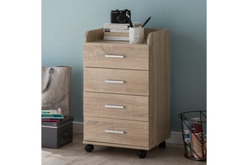 Rullkontejner Wohnling 4 lådor med hjul, förvaringsbricka, foliebelagd spånskiva, modern stil Sonoma - Sonoma - Products - Förvaring - Förvaringsmöbler - Byrå - Hurts
