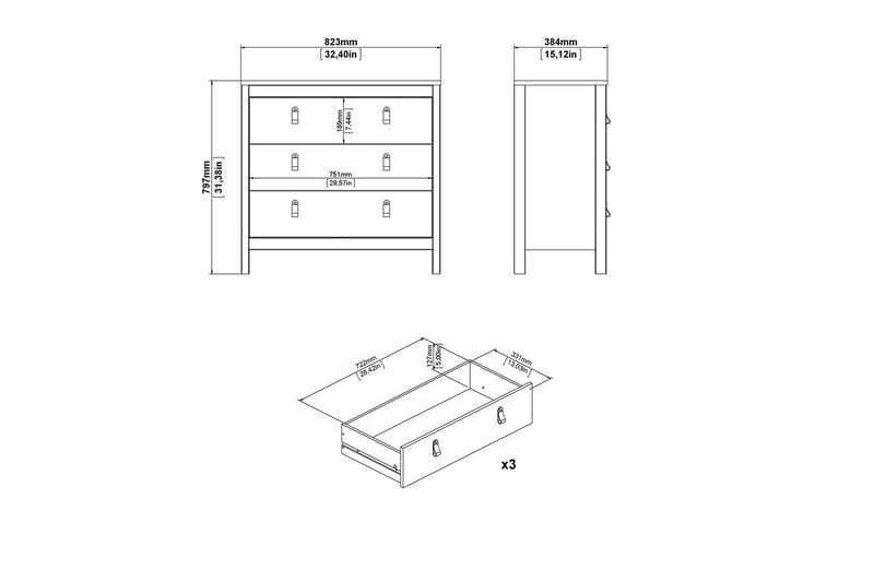 Vallvidera Byrå 82 cm - Beige - Products - Förvaring - Förvaringsmöbler - Byrå - Hallbyrå