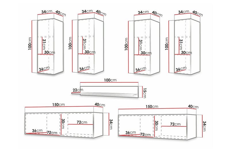 Dunvegan Möbelset För Vardagsrum Black - Products - Förvaring - Förvaringsmöbler - Möbelset för vardagsrum