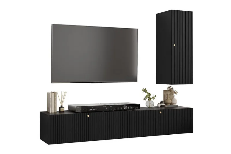 Dunvegan Möbelset För Vardagsrum Black