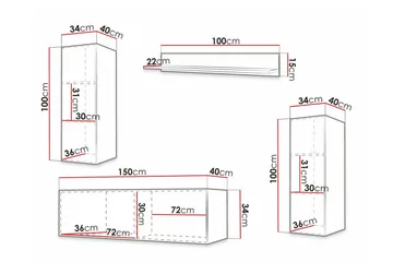 Dunvegan Möbelset För Vardagsrum Black - Products - Förvaring - Förvaringsmöbler - Möbelset för vardagsrum