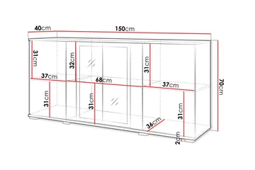 Gamal Skänk 150x40 cm - Brun - Products - Förvaring - Förvaringsmöbler - Sideboard & skänk