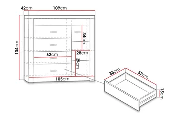 Indianapolis Skänk 109x42x104 cm - Mörk ask - Products - Förvaring - Förvaringsmöbler - Sideboard & skänk