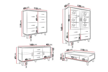 Kardos Vardagsrumsset - Natur/Svart - Products - Förvaring - Förvaringsmöbler - Möbelset för vardagsrum