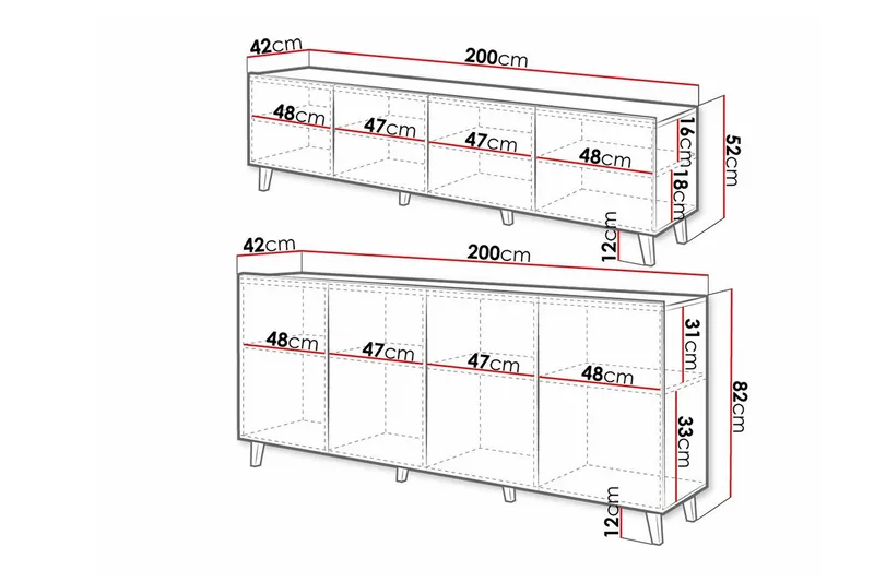 Kintore Möbelset För Vardagsrum White - Products - Förvaring - Förvaringsmöbler - Möbelset för vardagsrum