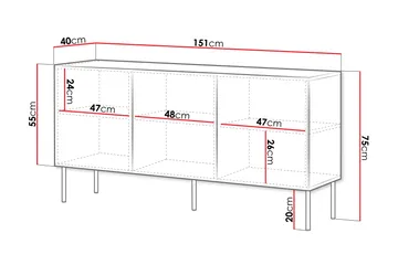 Laholm Byrå 151 cm - Svart - Products - Förvaring - Förvaringsmöbler - Byrå