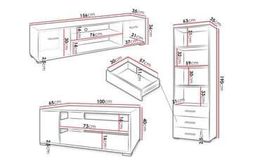 Lindesberg Möbelset För Vardagsrum - Vit - Products - Förvaring - Förvaringsmöbler - Möbelset för vardagsrum