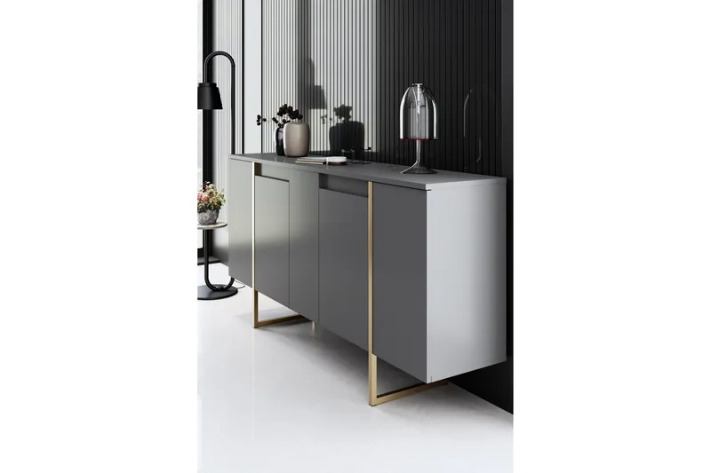Luxe Konsollbord 160 cm - Grå/Guld - Products - Förvaring - Förvaringsmöbler - Sideboard & skänk