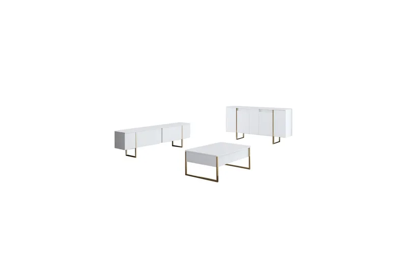 Luxe Konsollbord 160 cm - Vit/Guld - Products - Förvaring - Förvaringsmöbler - Sideboard & skänk
