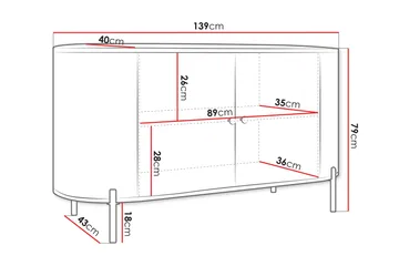 Maggio Skänk 139x43 cm - Beige - Products - Förvaring - Förvaringsmöbler - Sideboard & skänk