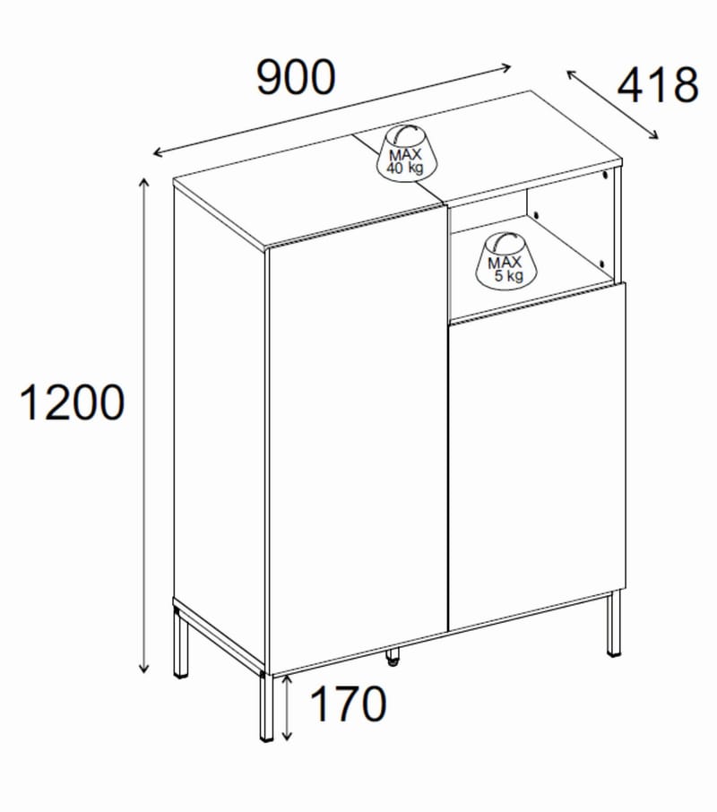 Morlen Sideboard 90x120x41,8 cm - Santstone och naturlig ek - Products - Förvaring - Förvaringsmöbler - Sideboard & skänk
