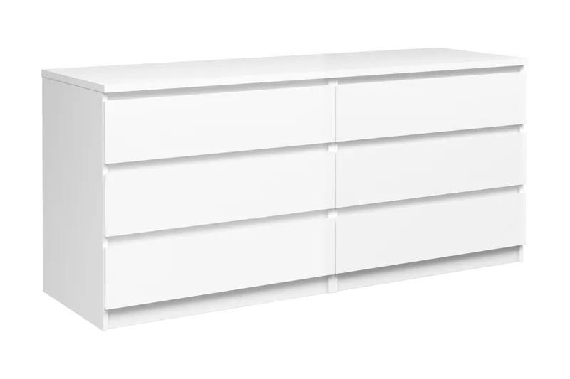 Naia Byrå 154 cm, Vit/Högglans