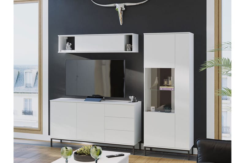 Querty Vardagsrumsset LED-belysning 4 Delar Vit LED, Vit