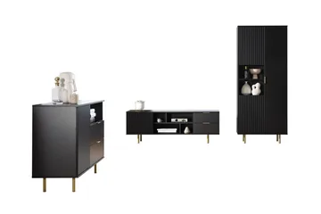 Staffin Möbelset För Vardagsrum - Svart - Products - Förvaring - Förvaringsmöbler - Möbelset för vardagsrum