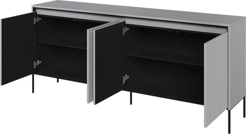 Trend skänk B193 cm - Grå/svart, Grå/svart
