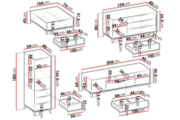 Vemdalen Möbelset För Vardagsrum - Sand beige - Products - Förvaring - Förvaringsmöbler - Möbelset för vardagsrum