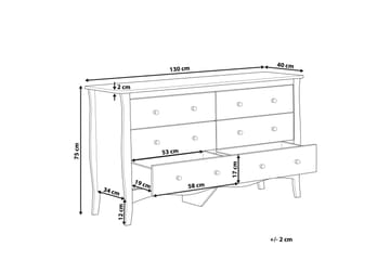 Winchester Byrå 130 cm - Vit - Products - Förvaring - Förvaringsmöbler - Byrå