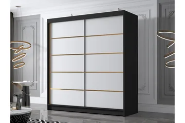 Chavez Garderob 180x215 cm - Vit/Svart - Products - Förvaring - Garderober & garderobssystem - Garderobsskåp