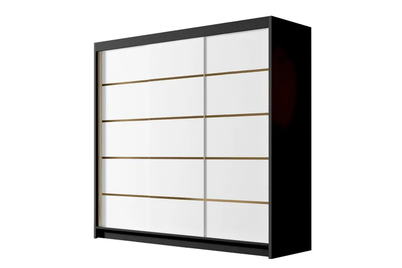 Dianna Garderob 200x215 cm, Vit/Svart