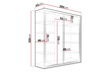 Dunkra Garderob 200x200 cm - Grå - Products - Förvaring - Garderober & garderobssystem - Garderobsskåp