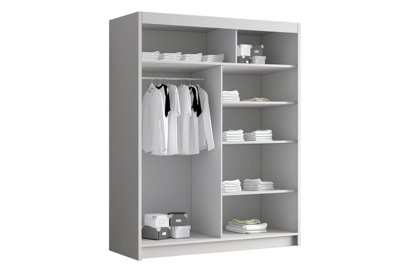 Emet Garderob 150x200 cm - Vit/Svart - Products - Förvaring - Garderober & garderobssystem - Garderobsskåp