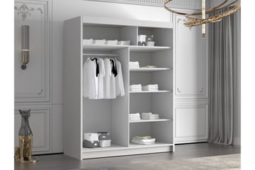 Emet Garderob 150x200 cm - Vit/Svart - Products - Förvaring - Garderober & garderobssystem - Garderobsskåp