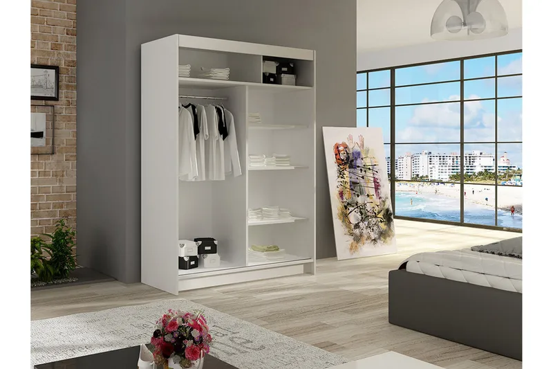 Estella Garderob 120 cm Skjutdörrar - Svart - Products - Förvaring - Garderober & garderobssystem - Garderobsskåp