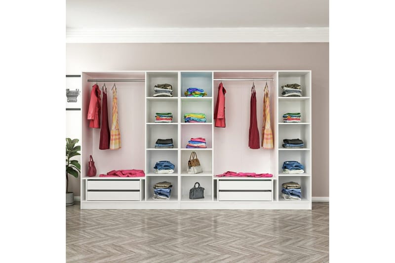 Fruitland Garderob 315 cm - Vit - Products - Förvaring - Garderober & garderobssystem - Garderobsskåp
