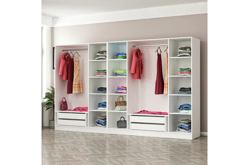 Fruitland Garderob 315 cm - Vit - Products - Förvaring - Garderober & garderobssystem - Garderobsskåp