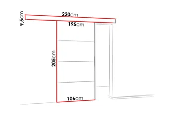 Malibu Dörr 204x106x205 cm - Vit - Products - Förvaring - Garderober & garderobssystem - Garderobsdörr - Skjutdörr garderob & walk-in closet
