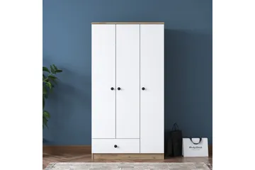 Jain Garderob 90x170 cm Brun/Vit - Hanah Home - Products - Förvaring - Garderober & garderobssystem - Garderobsskåp