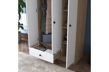 Jain Garderob 90x170 cm Brun/Vit - Hanah Home - Products - Förvaring - Garderober & garderobssystem - Garderobsskåp