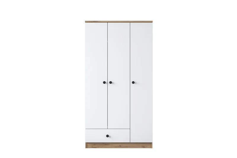 Jain Garderob 90x170 cm Brun/Vit - Hanah Home - Products - Förvaring - Garderober & garderobssystem - Garderobsskåp