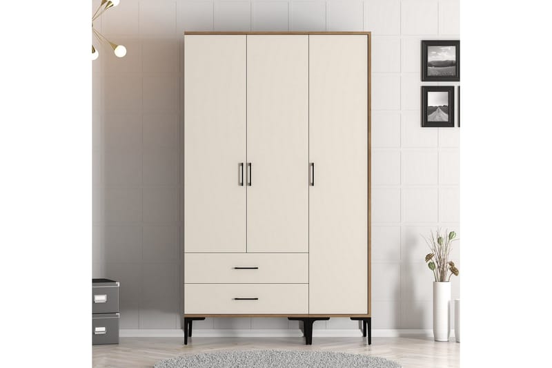 Kumsal Garderob 120 cm - Cream - Products - Förvaring - Garderober & garderobssystem - Garderobsskåp