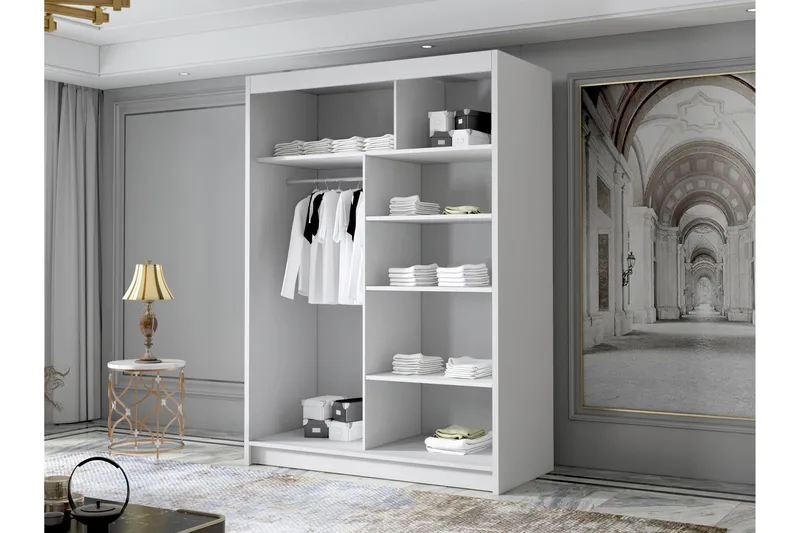 Lungos Garderob 120x200 cm - Vit - Products - Förvaring - Garderober & garderobssystem - Garderobsskåp